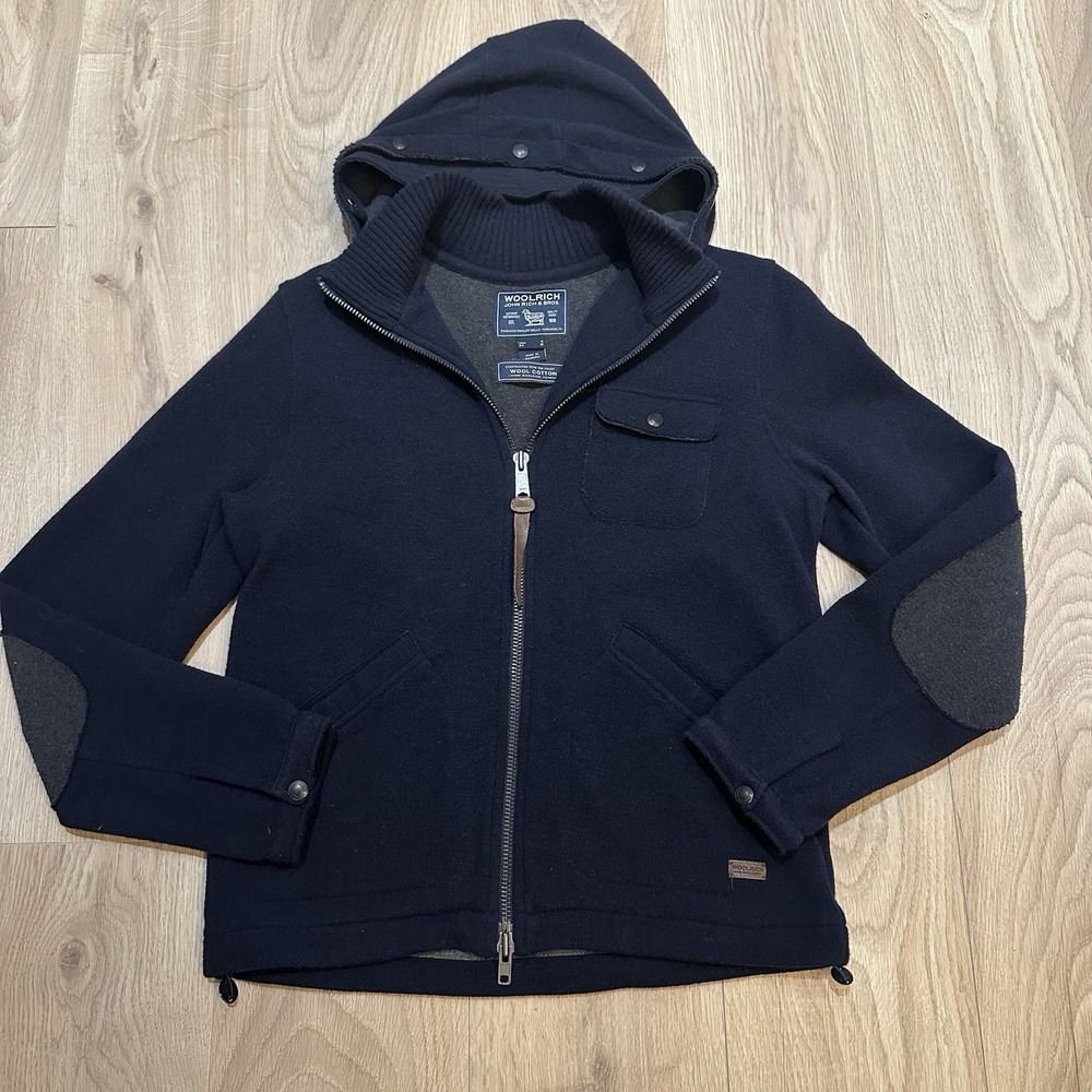 Woolrich John Wool Coat Field Jacket Hooded Mens Size S Full Zip Gorpcore